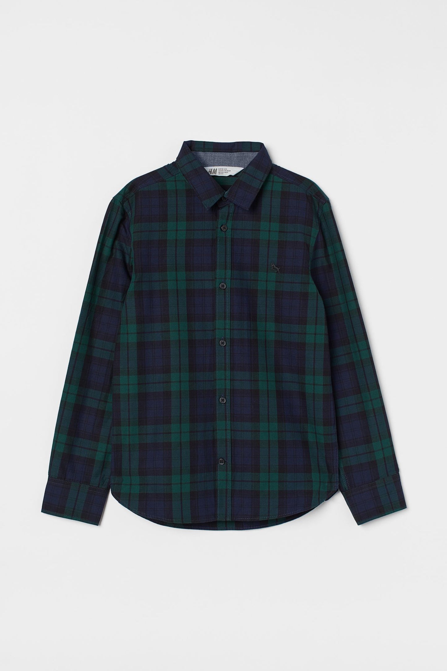 Camisa H&M niño formal cuadros verde