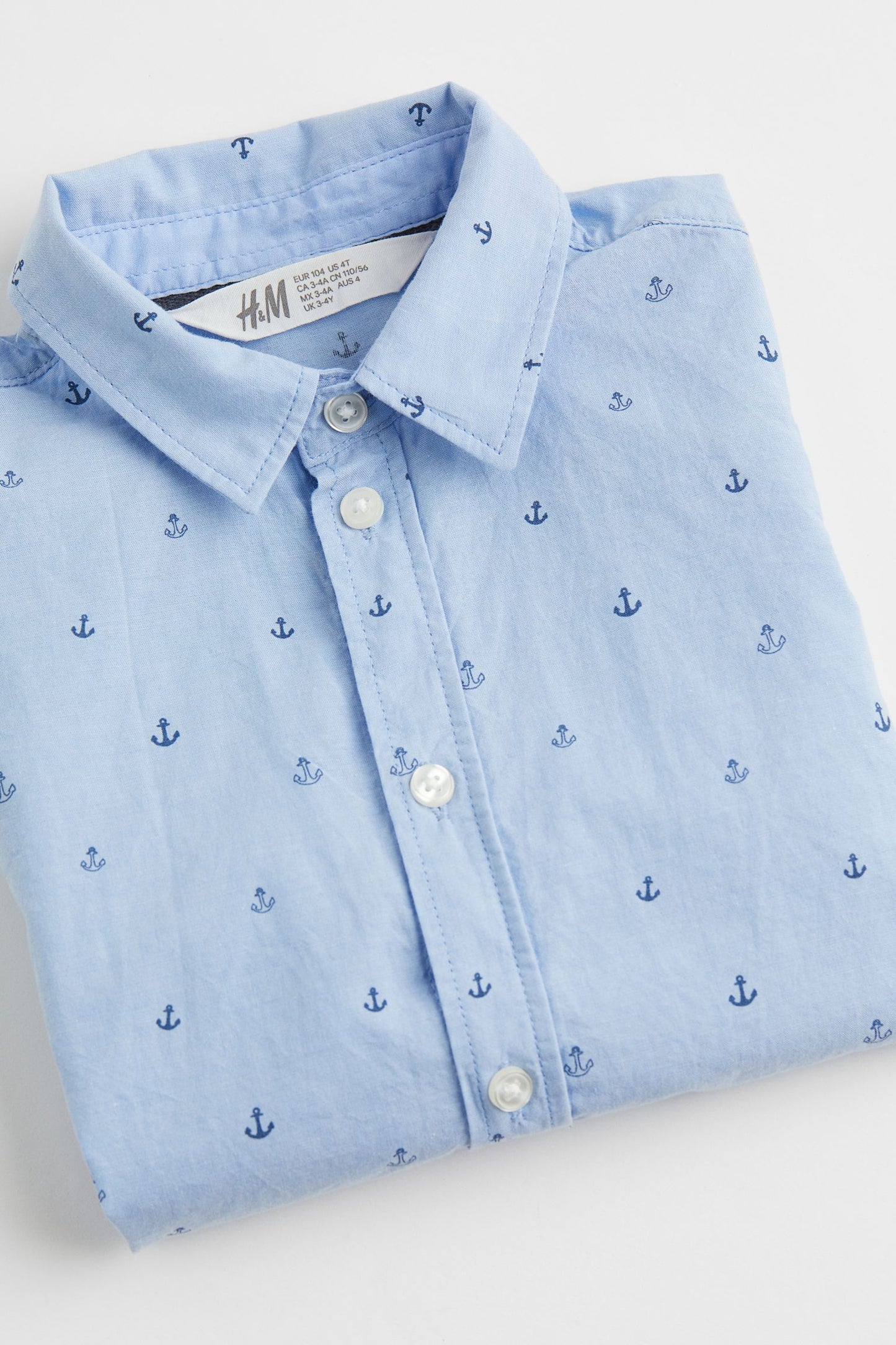 Camisa niño anclas azul H&M formal 18m-10