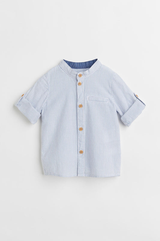 Camisa rayas azul henley niño H&M formal