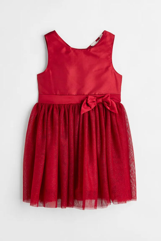 Vestido rojo niña H&M tutu tulle glitter