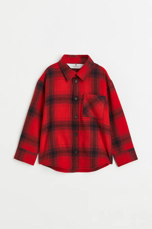 Camisa roja cuadros H&M niño formal