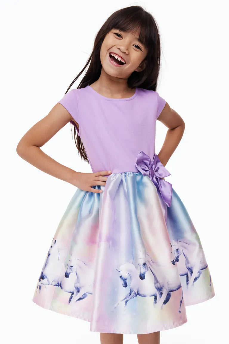 Vestido morado unicornio niña H&M