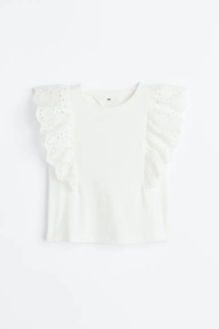 Camisa blanca niña H&M revueltos blusa