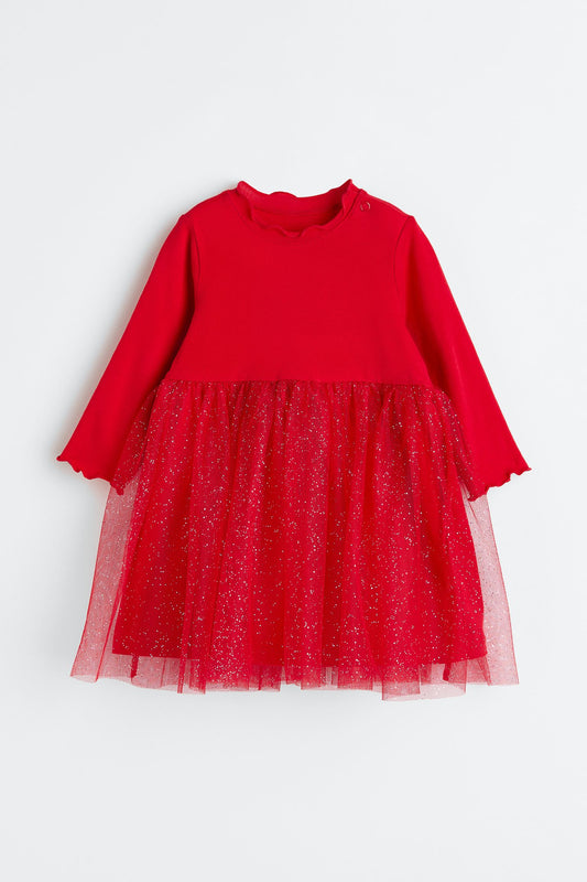 Vestido rojo tutu bebe y niña H&M brillante 02629616