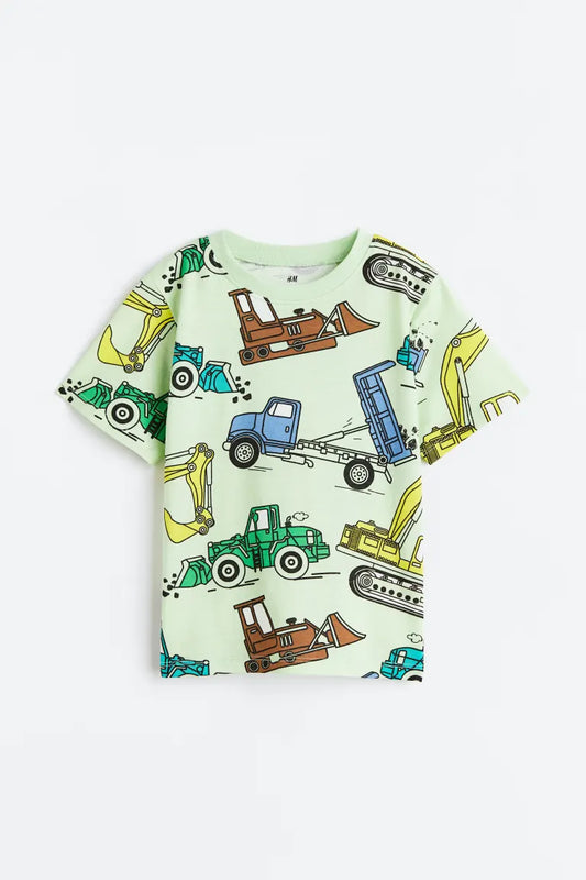 Camisa verde construccion H&M niño