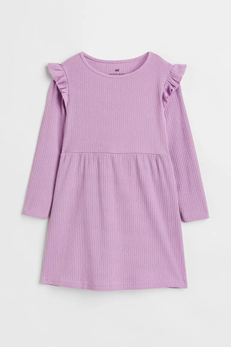 vestido morado manga larga  niña H&M