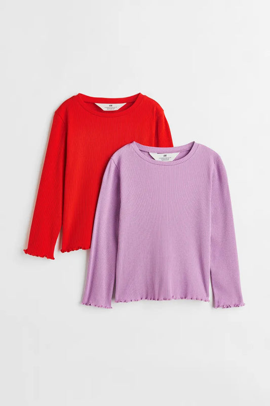 Set 2 camisas h&m cuello redondo roja o morada