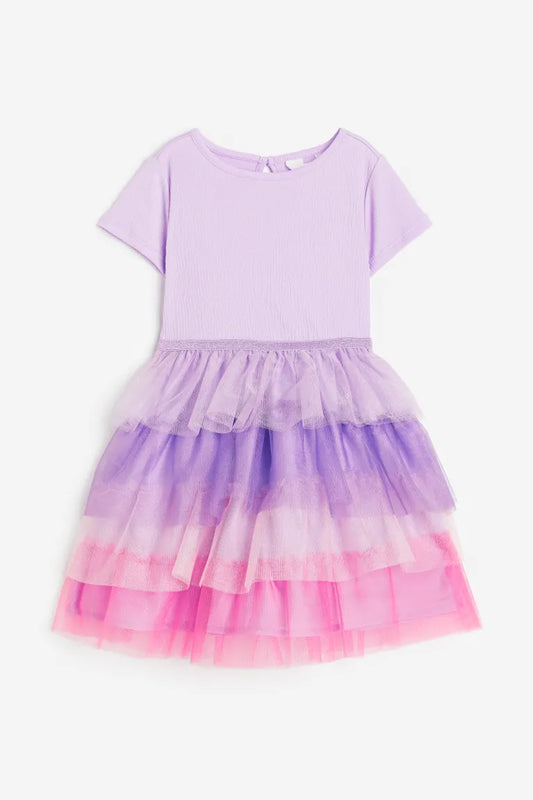 Vestido morado niña tutu H&M colores rosado