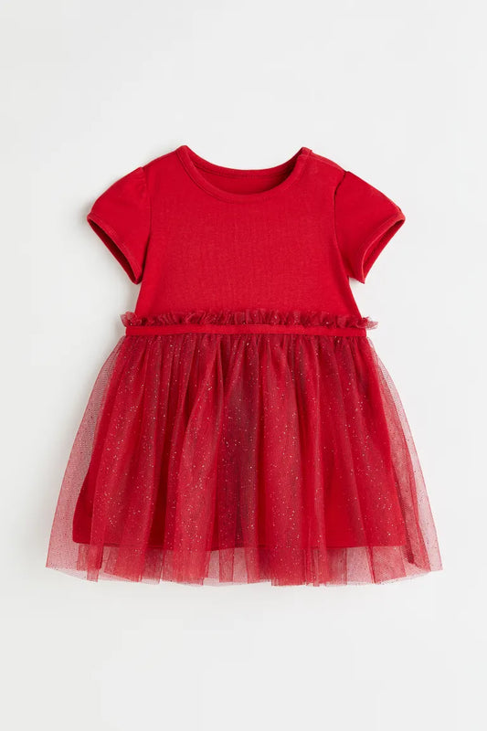 Vestido rojo tulle tutu niña H&M