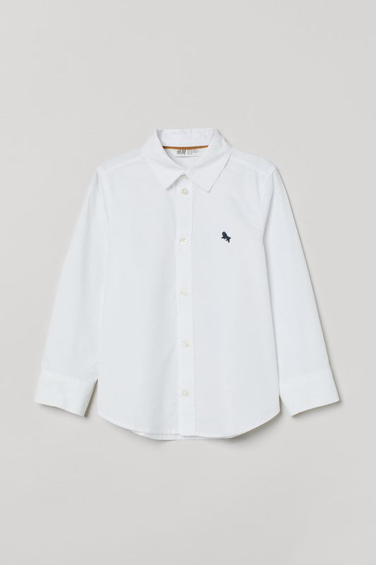 Camisa blanca formal niño H&M linea café