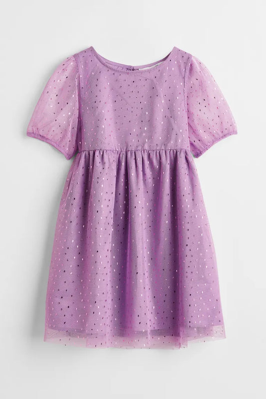 Vestido morado tulle niña H&M