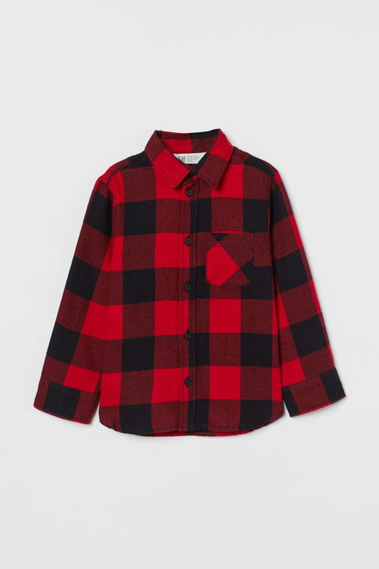 Camisa roja cuadros H&M niño formal