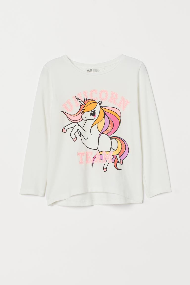 Camisa niña blanca H&M Unicornio