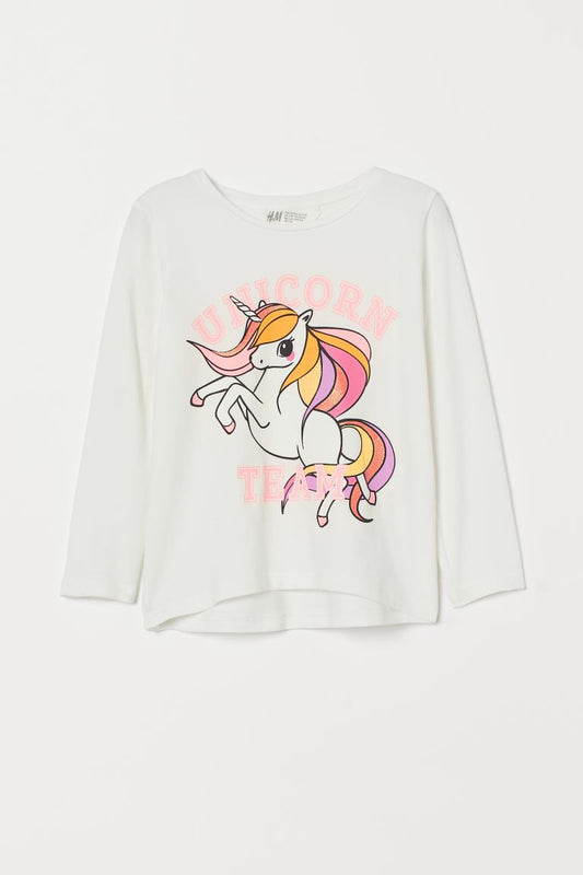 Camisa niña blanca H&M Unicornio