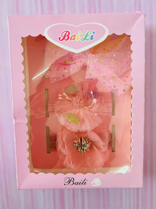 Set diademas rosadas accesorios Baili