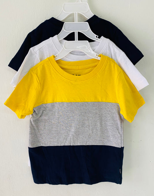 Set 3 Camisas Lee niño blanca azul negro amarilla