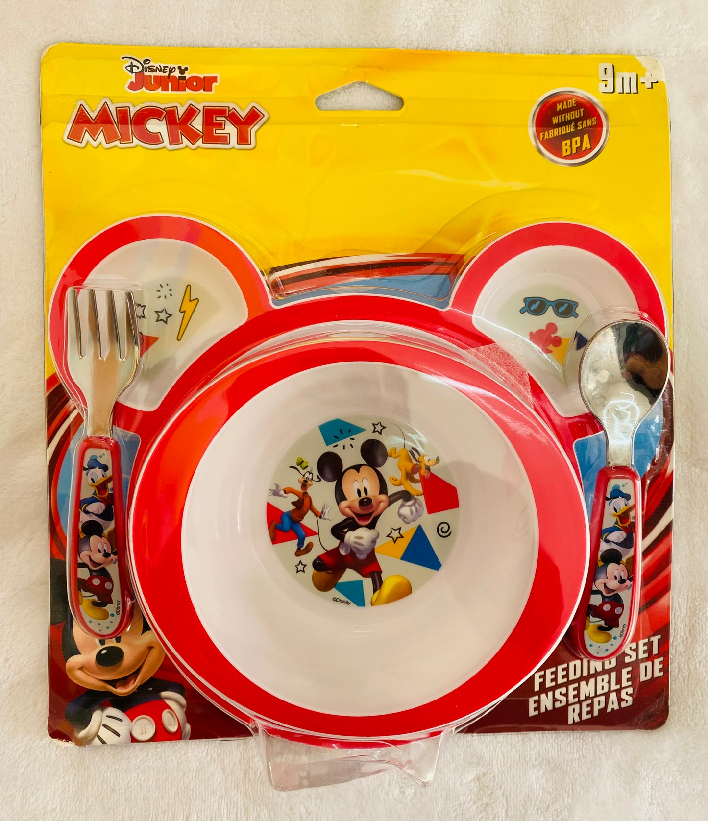 Plato set 4 tenedor cuchara Disney Mickey