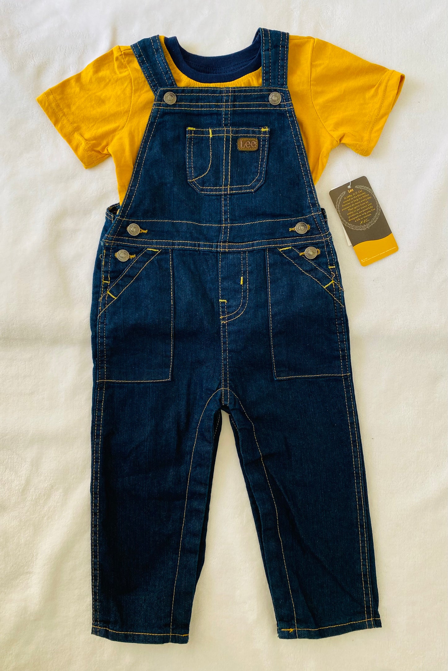 Overall Jeans 2 piezas Lee Niño camisa amarilla