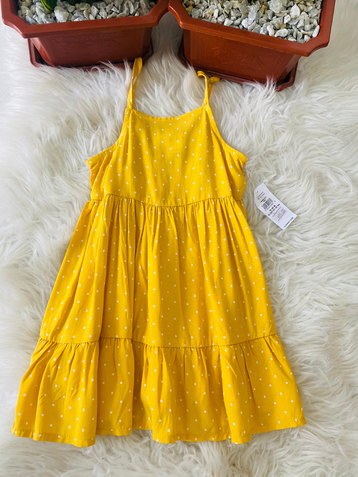 Vestido puntos amarillo Old navy bebe niña