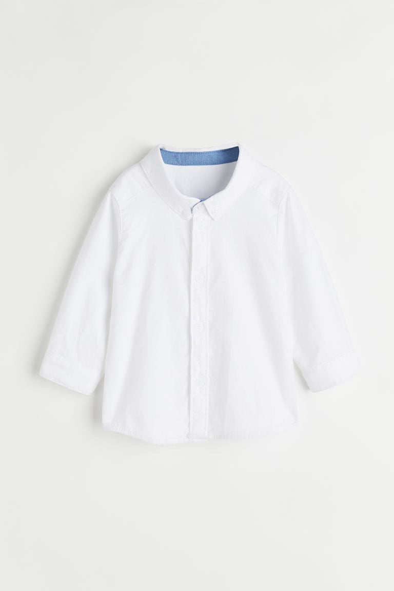 Camisa blanca formal niño H&M coello azul