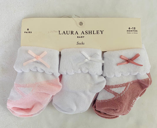 Set 6 pares Calcetines bebe niña Laura  Ashley