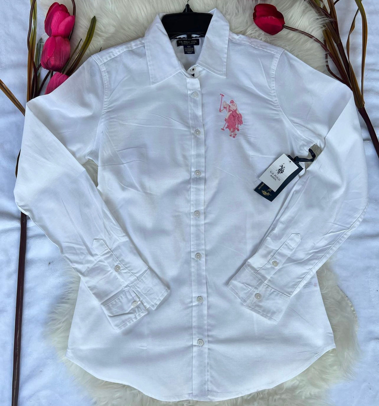 Camisa polo blanca mujer