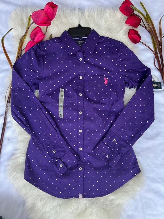 Camisa polo morada Puntos