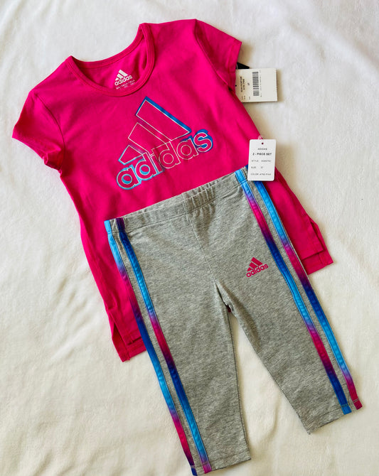 Set 2 Piezas rosado Adidas niña