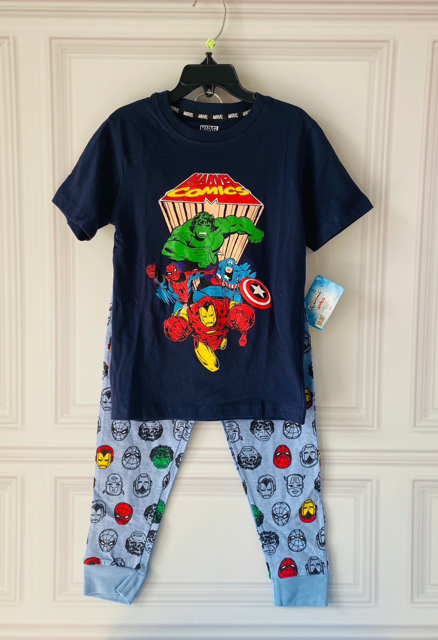 Set 2 piezas Pijama azul marvel niño