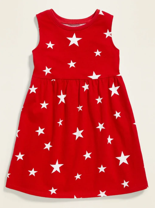 Vestido rojo old navy niña estrellas