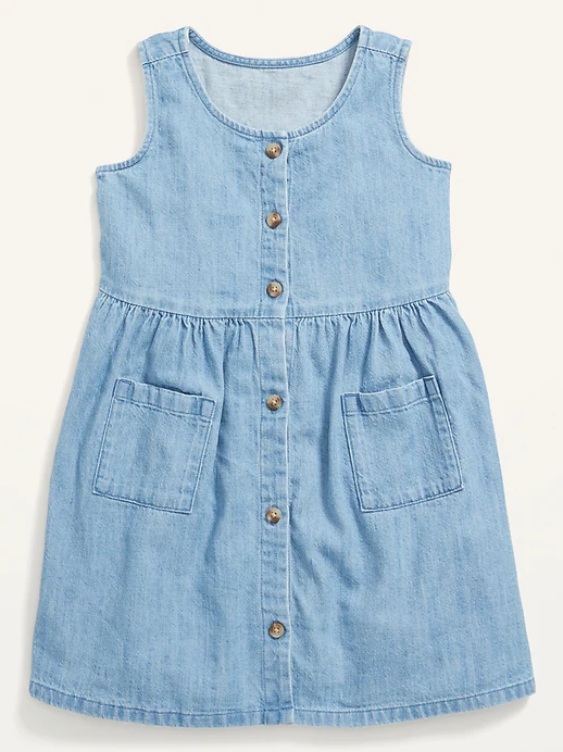 Vestido jeans Old navy niña bolsas