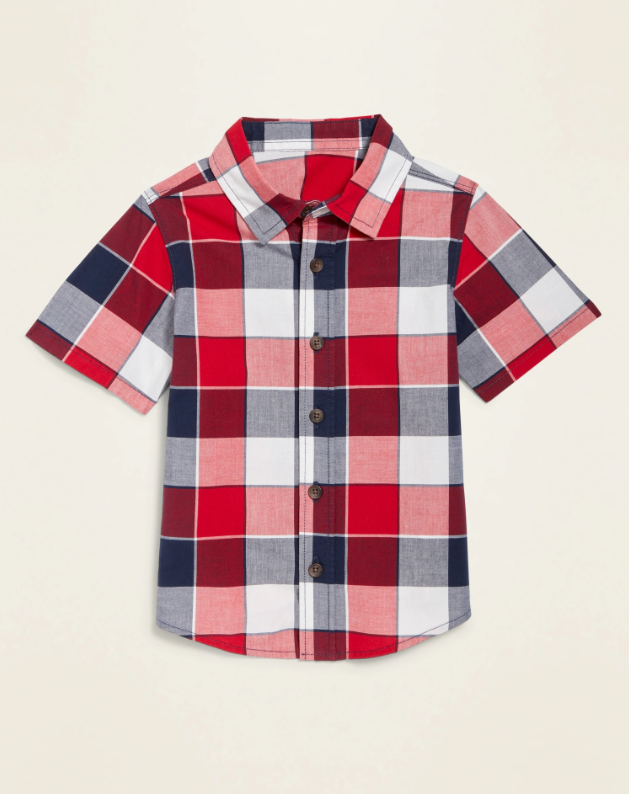 Camisa cuadros roja Old Navy niño formal