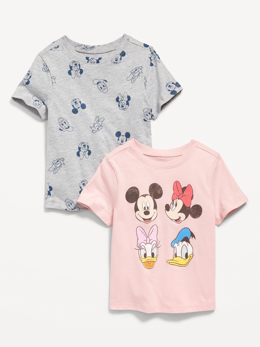 Set Camisas Old navy Minnie Disney Niña gris rosada