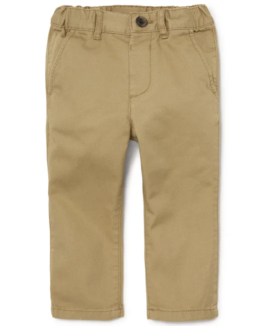 Pantalon beige tela formal con elástico childrens place niño