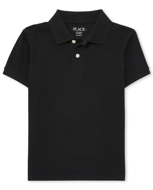 Camisa polo negra childrens place